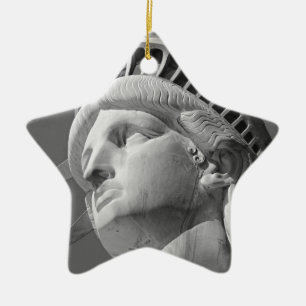 Ornement En Céramique Gros plan noir et blanc Statue de la Liberté
