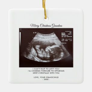 Ornement En Céramique Grossesse Faire-part Noël à grand-mère
