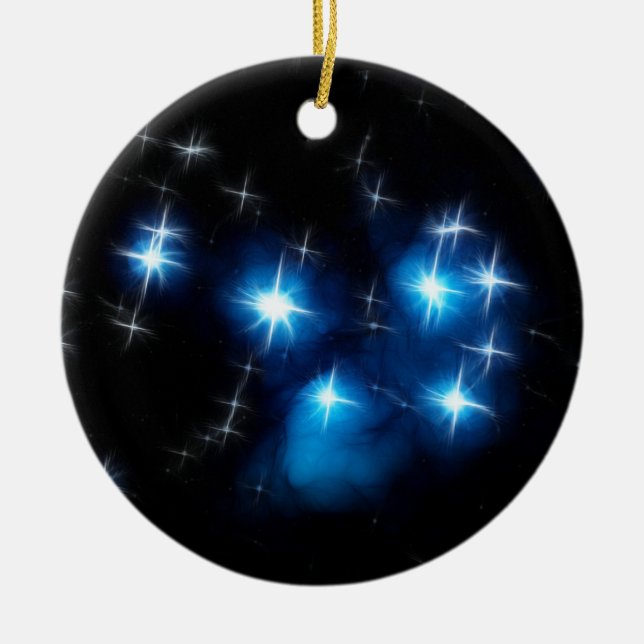 Ornement En Céramique Groupe d'étoile bleue de Pleiades (Devant)
