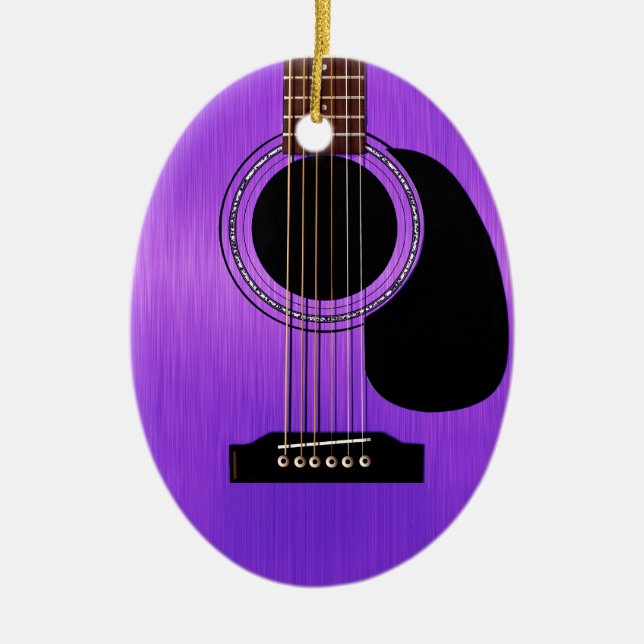Ornement En Céramique Guitare acoustique violette (Devant)