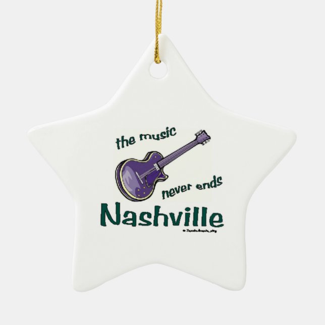 Ornement En Céramique Guitare de Nashville (Devant)