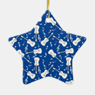 Ornement En Céramique Guitare Lines Notes musicales Ornement céramique