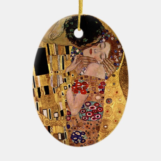 Ornement En Céramique Gustav Klimt : Le baiser (détail) (Devant)