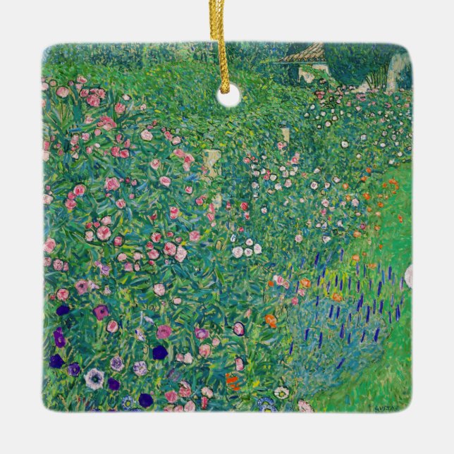 Ornement En Céramique Gustav Klimt - Paysage du jardin italien (Devant)