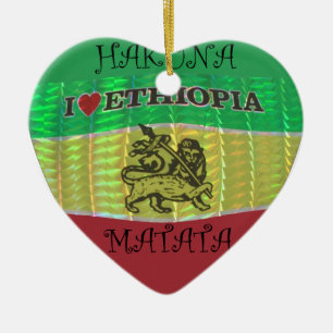 Ornement En Céramique Hakuna Matata J'aime les couleurs éthiopiennes.png