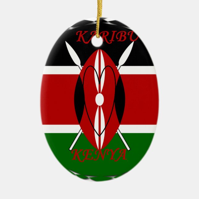 Ornement En Céramique Hakuna matata Karaibu Kenya (Devant)
