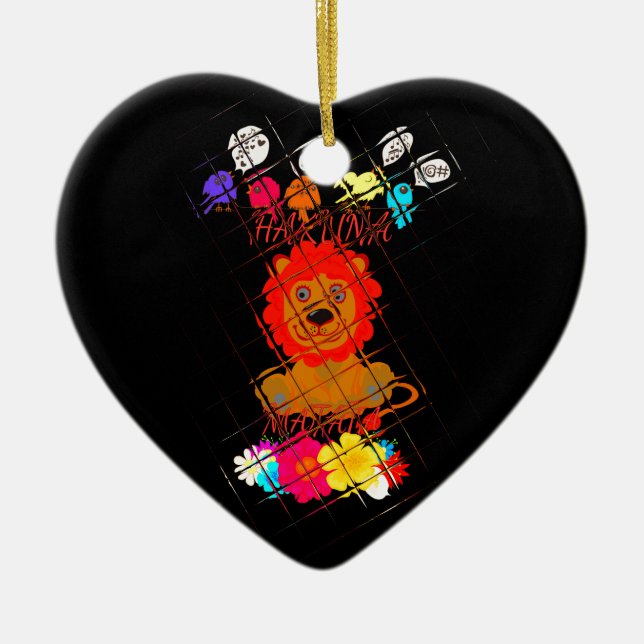 Ornement En Céramique Hakuna Matata mignon bébé lion roi conception (Devant)