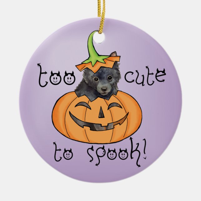 Ornement en céramique Halloween Schipperke (Devant)