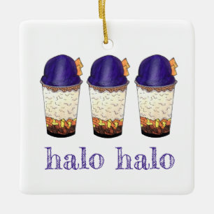 Ornement En Céramique Halo-Halo (Haluhalo) Ice hawaïenne philippine de r