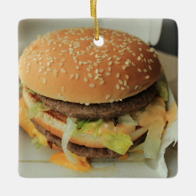 Ornement En Céramique hamburger et frites (Devant)