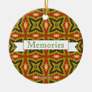 Ornement En Céramique HAMbyWG - 1970's Olive, rouille et macrame verte