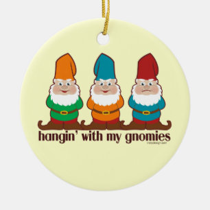 Ornement En Céramique Hangin avec mon Gnomies