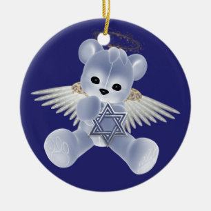 Ornement En Céramique Hanoukka Teddy Bear