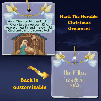 Ornement En Céramique Hark The Herald Angels Sing Noël