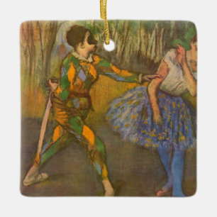 Ornement En Céramique Harlequin et Columbine par Edgar Degas Art ancien