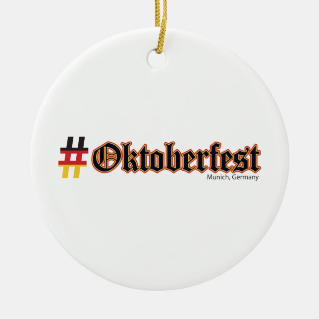 Ornement En Céramique Hashtag Oktoberfest (Devant)