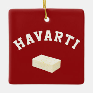 Ornement En Céramique Havarti funny college team cheese block logo