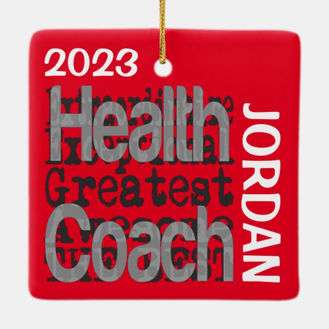 Ornement En Céramique Health Coach Extraordinaire CUSTOM (Dos)