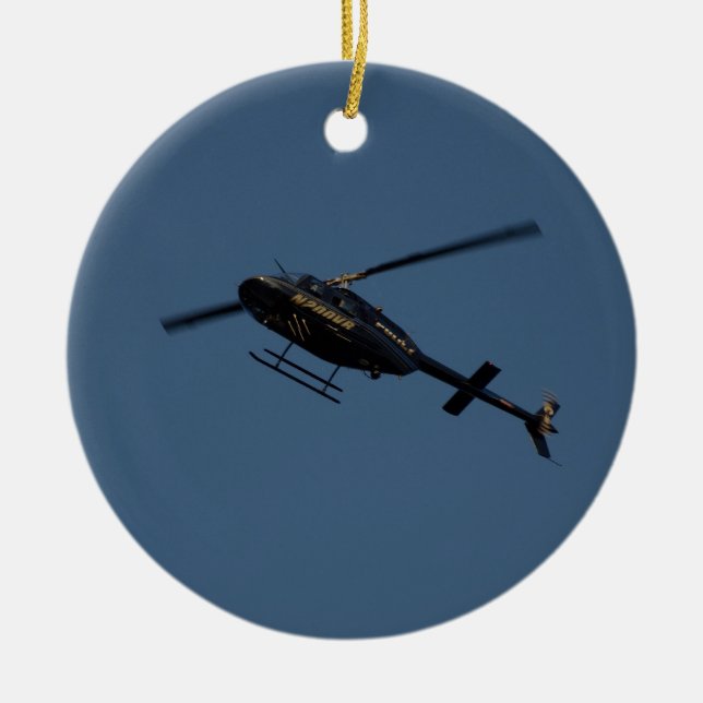 Ornement En Céramique Hélicoptère de Bell 206B-3 JetRanger III (Devant)