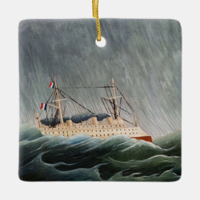 Ornement En Céramique Henri Rousseau - Le navire dans la tempête (Devant)