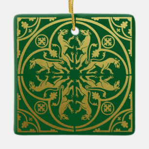 Ornement En Céramique Herald de la Renaissance médiévale Lion Leopard Me