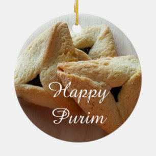 Ornement en céramique heureux de Purim