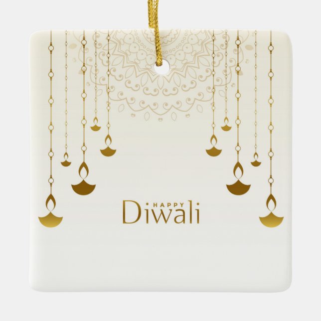 Ornement En Céramique Heureux Diwali (Devant)