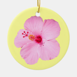 Ornement En Céramique Hibiscus rose Fleur tropicale