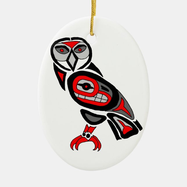 Ornement En Céramique Hibou 2014 de Haida (Devant)