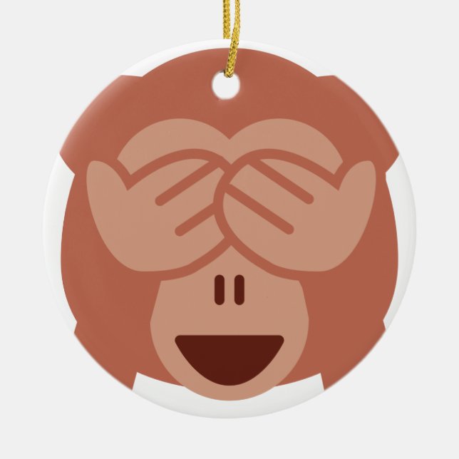 Ornement En Céramique Hide and seek Emoji Monkey (Devant)