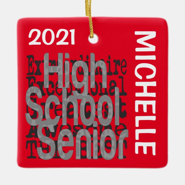 Ornement En Céramique High School Senior Extraordinaire CUSTOM (Devant)