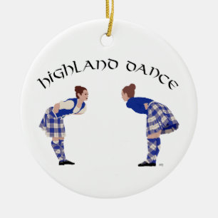 Ornement En Céramique Highland Dancers Bow