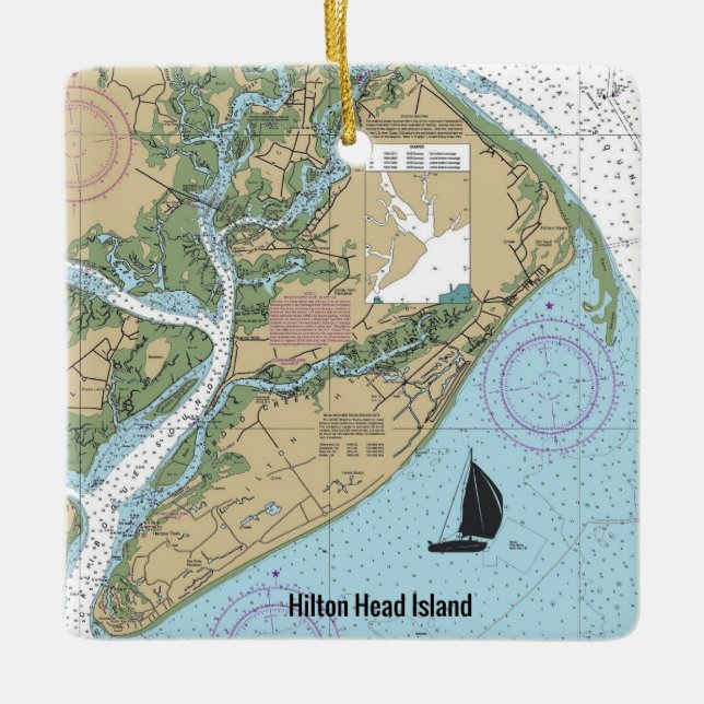 Ornement En Céramique Hilton Head Island (Devant)
