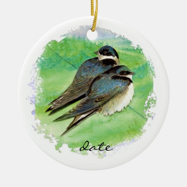 Ornement En Céramique Hirondelle, Oiseau, Nature, Faune (Devant)