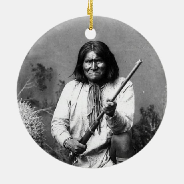 Ornement En Céramique Historique Iconique Amérindien Geronimo (Dos)