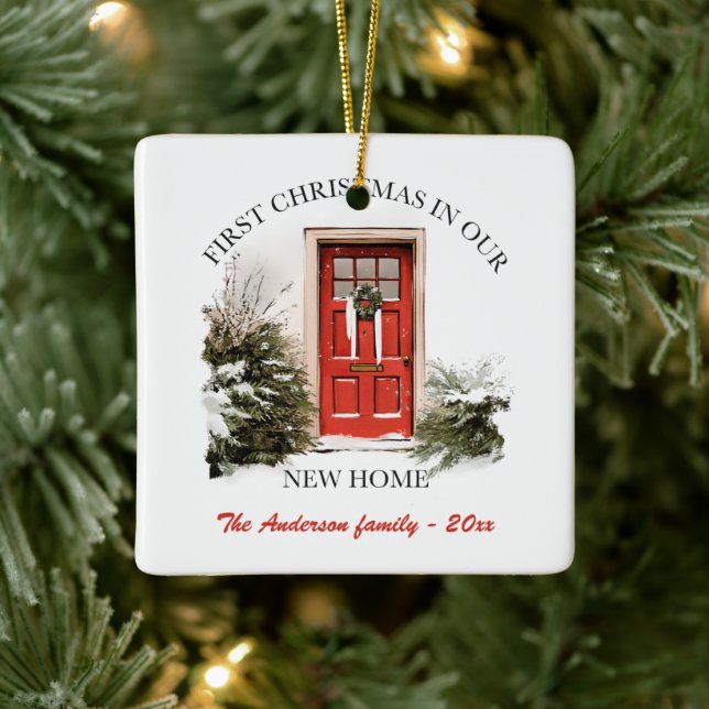 Ornement En Céramique Hiver Porte Scène Nouveau Accueil Noël (Arbre)
