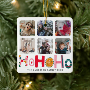 Ornement En Céramique Ho Ho Ho Coloré 6 Photo Noël