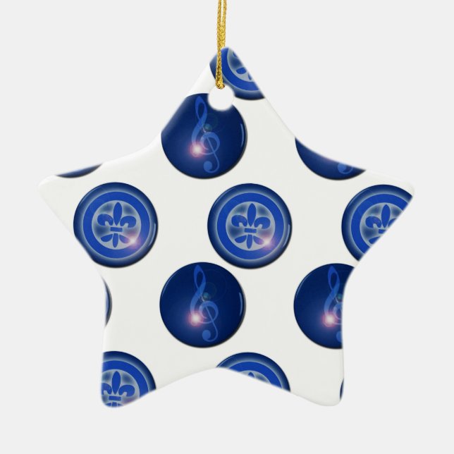 Ornement En Céramique Ho´oponopono Fleur de lis et Clé du Soleil (Devant)