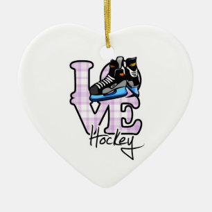 Ornement En Céramique Hockey d'amour