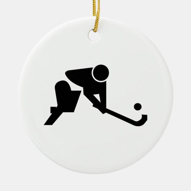 Ornement En Céramique Hockey de champ de silhouette (Devant)