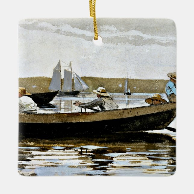 Ornement En Céramique Homer - Garçons dans un Dory (Devant)