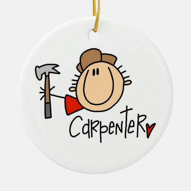 Ornement En Céramique Homme charpentier (Devant)