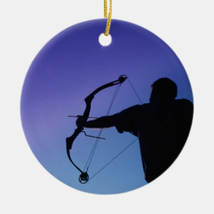 ORNEMENT EN CÉRAMIQUE HOMME D'ARC DE SILHOUETTE D'ARCHER