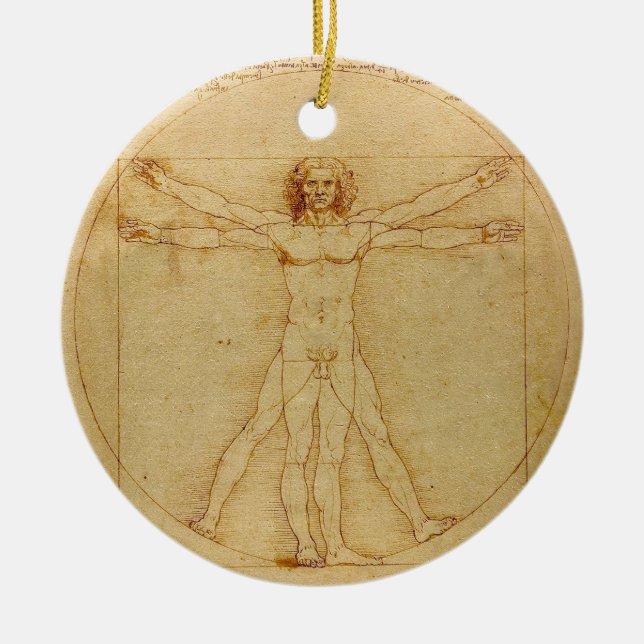 Ornement En Céramique Homme de Vitruvian par Leonardo da Vinci (Devant)
