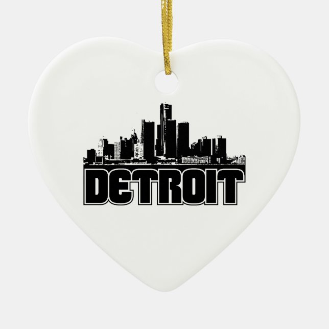 Ornement En Céramique Horizon de Detroit (Devant)
