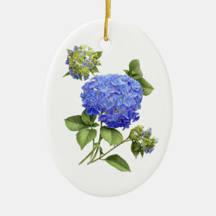 Ornement En Céramique Hortensias bleus