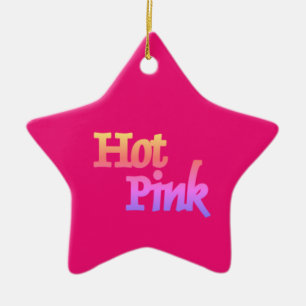 Ornement En Céramique Hot rose avec nom céramique étoile ornement
