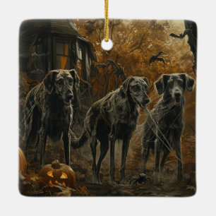 Ornement En Céramique Hound Afghan Halloween nuit chien délice