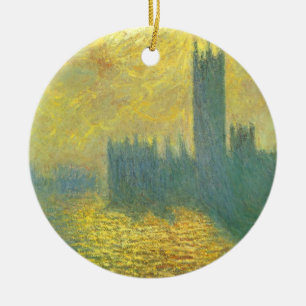 Ornement En Céramique Houses of Parliament, ciel orageux de Claude Monet