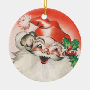 Ornement En Céramique Houx Père Noël gai